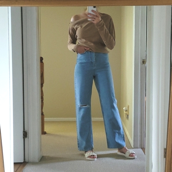 Oak & Fort Ripped Wide Leg Jeans - Picture 2 of 7